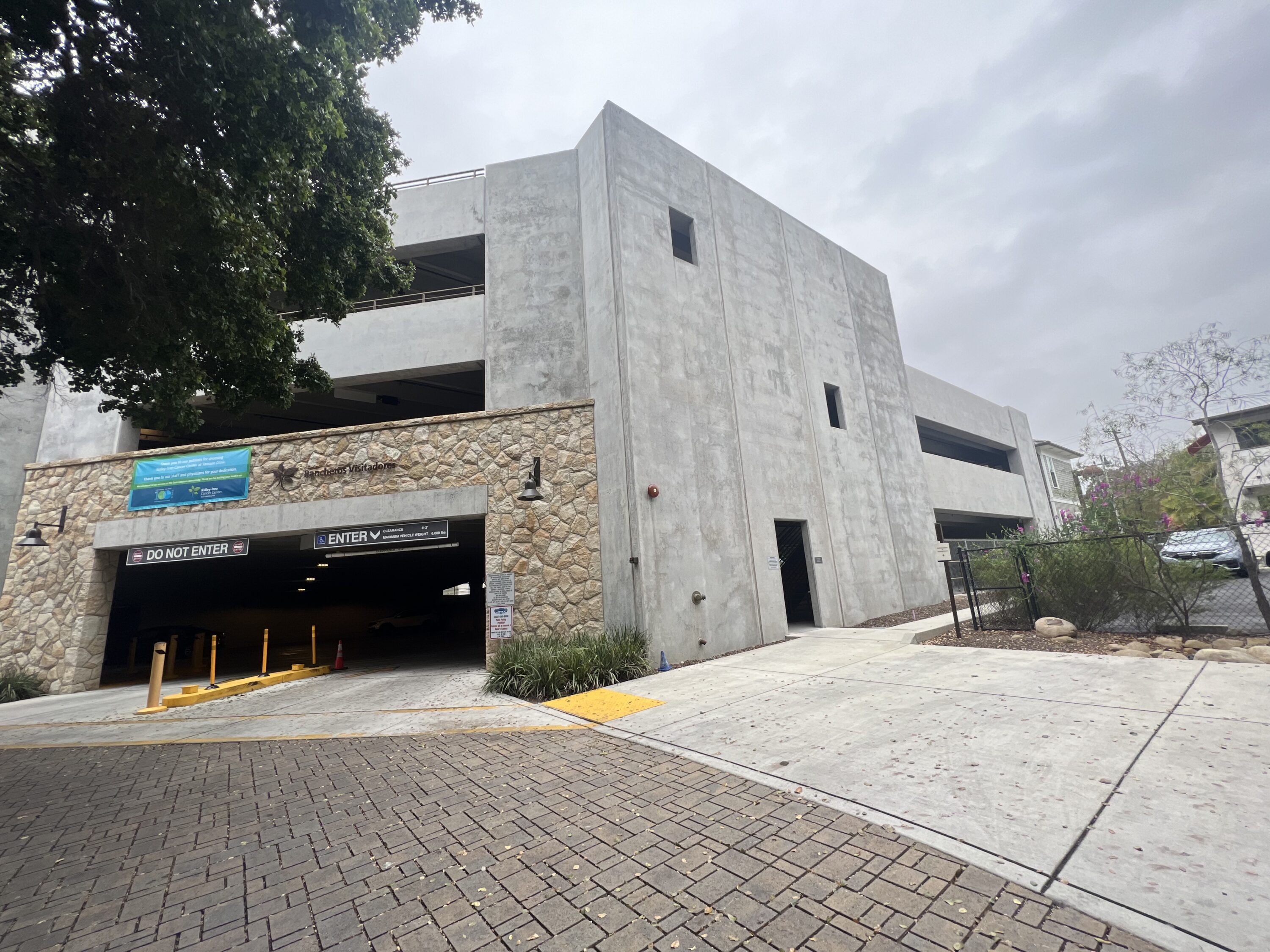 Modern concrete parking structure exterior