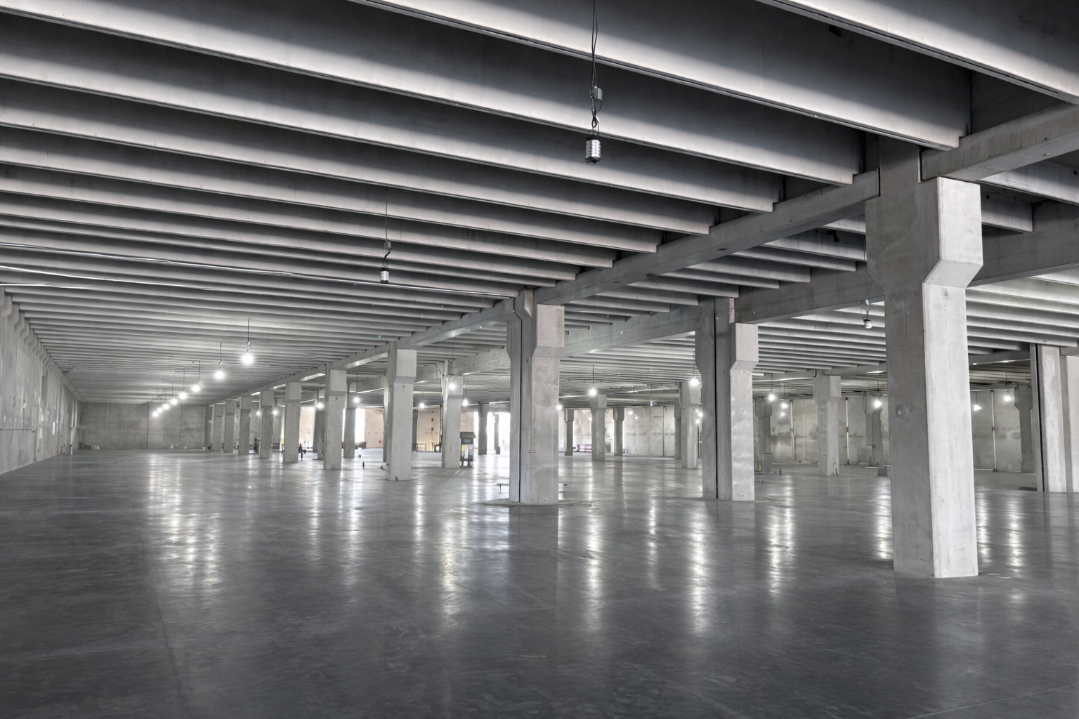 Interior of Prefabricated Precast Data Center, Open Space Offering More White Space
