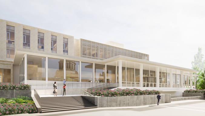Clark Pacific supports the Pritchard Building’s restoration with 29,732 SF of GFRC panels, blending historic preservation with modern legislative upgrades.